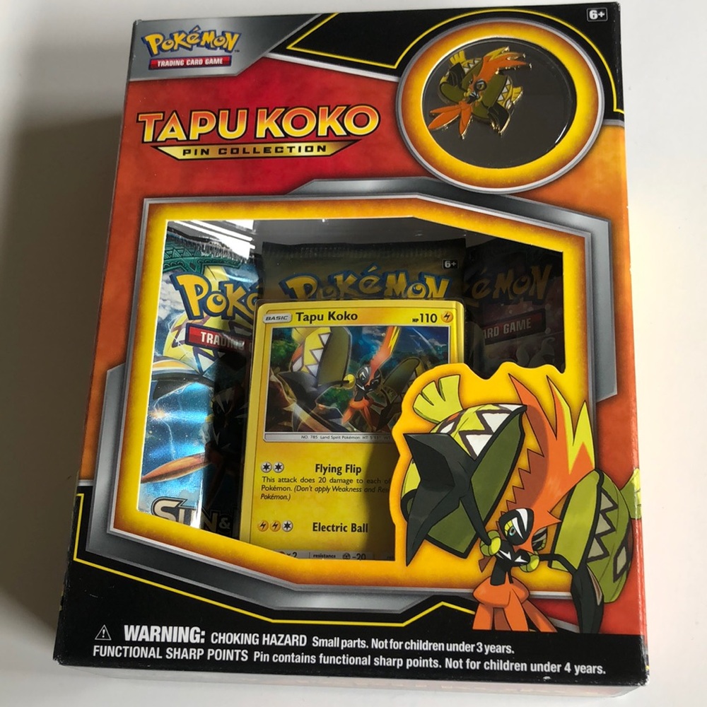 Pokémon TCG Tapu Koko Pin Collection Box NWT